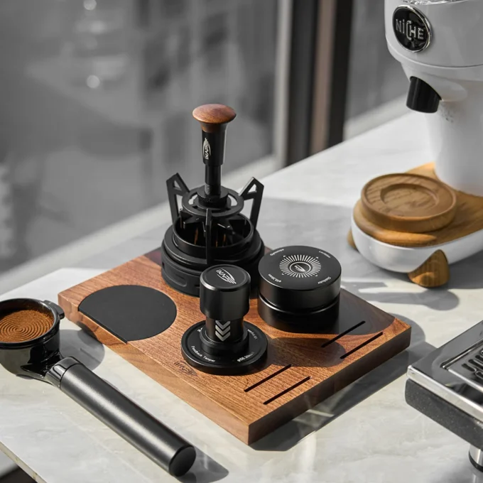 IKAPE 3-Piece Precision Extraction Bundle with Impact Coffee Tamper Dual-Bearing Distributor
