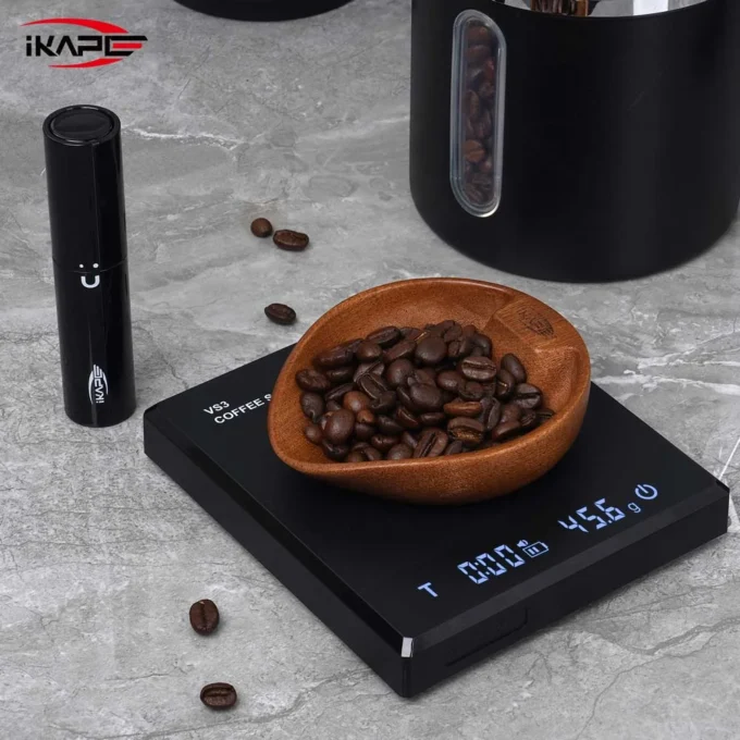 IKAPE Walnut Coffee Bean Bowl & RDT Spray Bottle Set