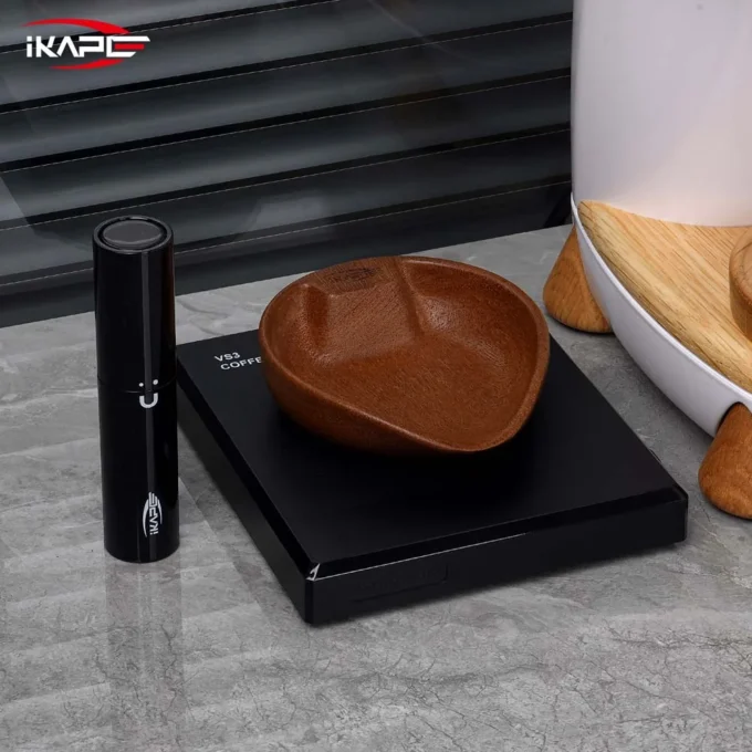 IKAPE Walnut Coffee Bean Bowl & RDT Spray Bottle Set