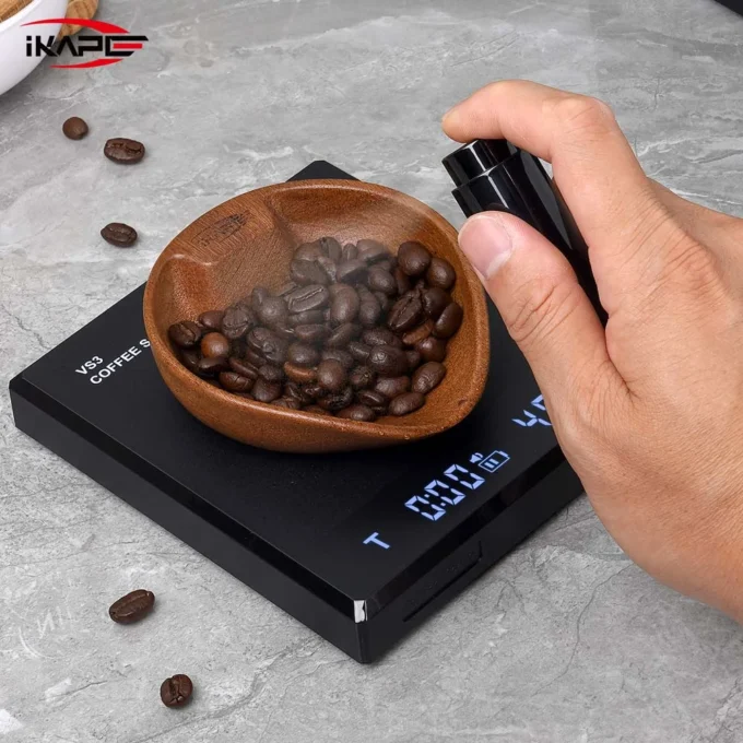IKAPE Walnut Coffee Bean Bowl & RDT Spray Bottle Set