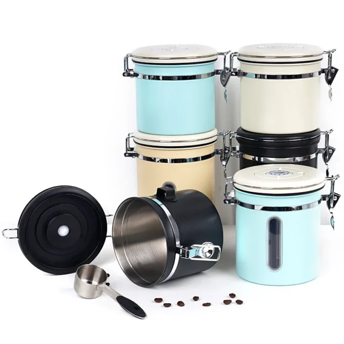 IKAPE Stainless Steel Coffee Bean Storage Canister (300-900g)