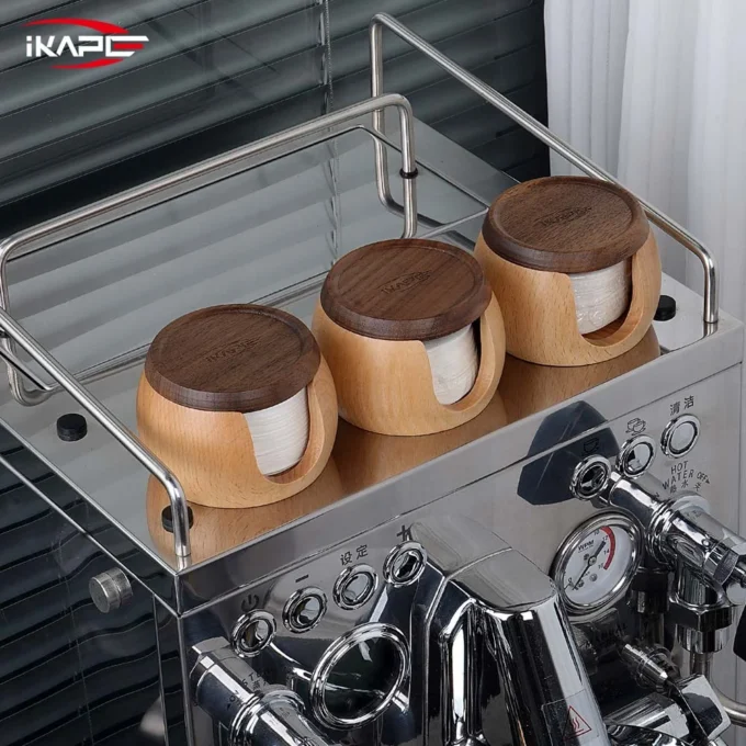 IKAPE Espresso Paper Filters 200pcs + Wooden Box (51-58.5mm)