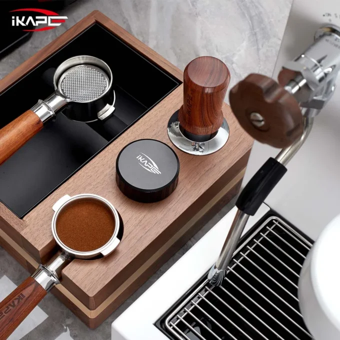 IKAPE Spring Loaded Calibrated Tamper Wooden Handle (49/51/53.3/58.5mm)