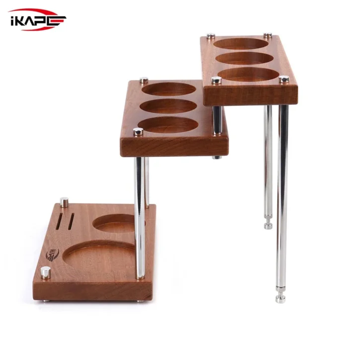 IKAPE 3-Tier Coffee Utensils Organizer — Walnut or Sapele
