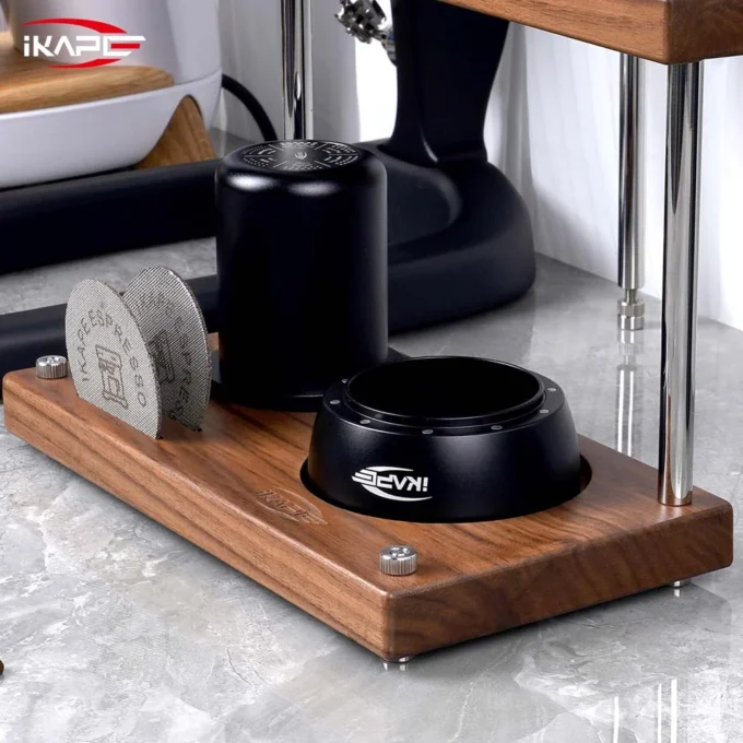 IKAPE 3-Tier Coffee Utensils Organizer — Walnut or Sapele