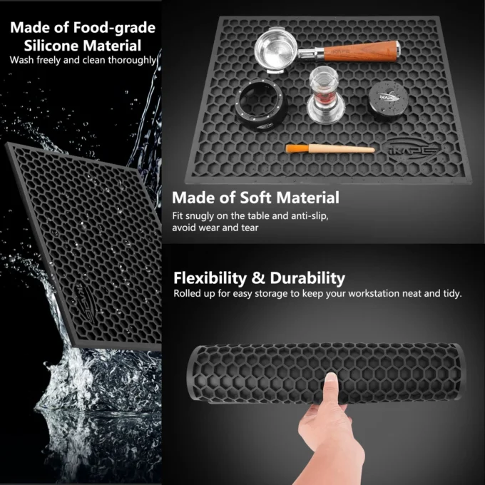 IKAPE Silicone Drying Mat for Coffee Maker & Espresso Station