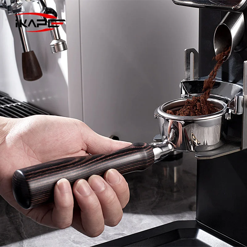 Ikape Espresso Bottomless Portafilter Colorful Wooden Handle 3 5