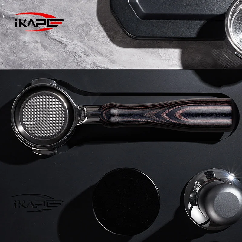 Ikape Espresso Bottomless Portafilter Colorful Wooden Handle 5 5