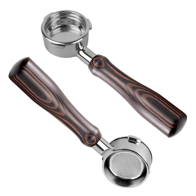 IKAPE Bottomless Portafilter — Hantom Dark Wood (54/58mm)