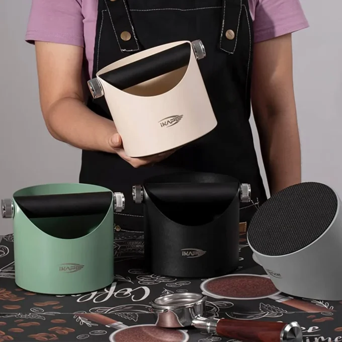 IKAPE Espresso Knock Box for Coffee Grounds