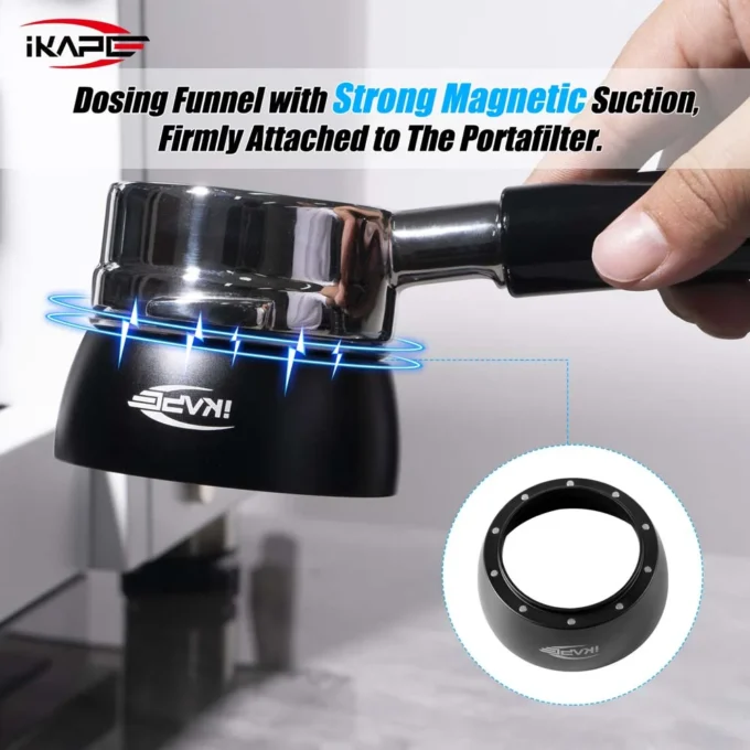 IKAPE Magnetic Espresso Dosing Funnel with Puck Screen (51/53.5/58.5mm)