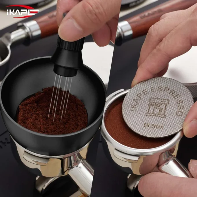 IKAPE Magnetic Espresso Dosing Funnel with Puck Screen (51/53.5/58.5mm)