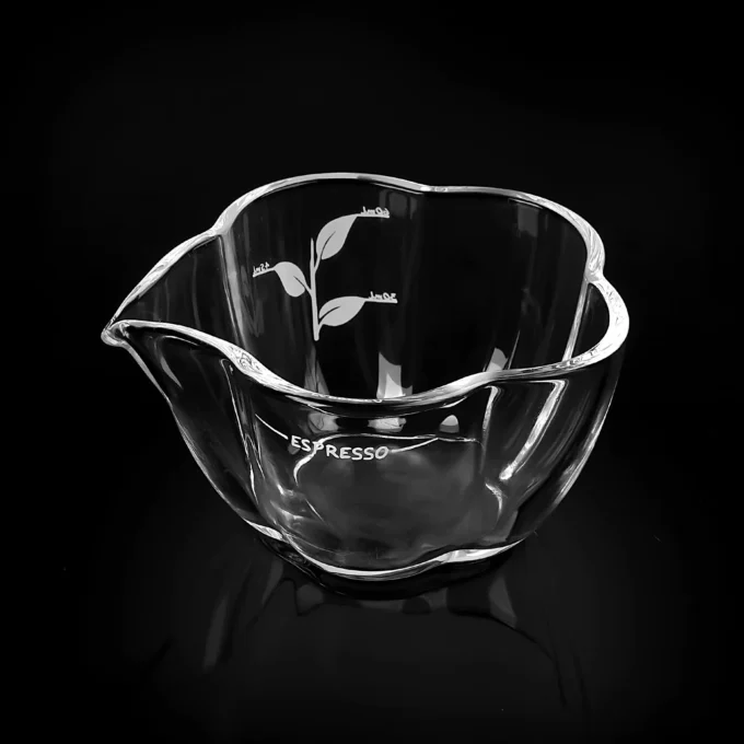 IKAPE Espresso Measuring Cup Glass Petal Edition