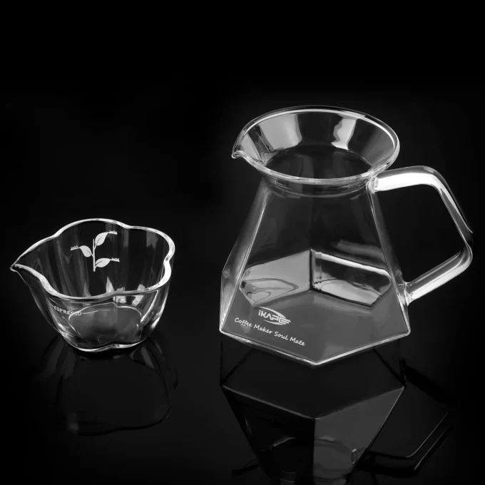 IKAPE Espresso Measuring Cup Glass Petal Edition
