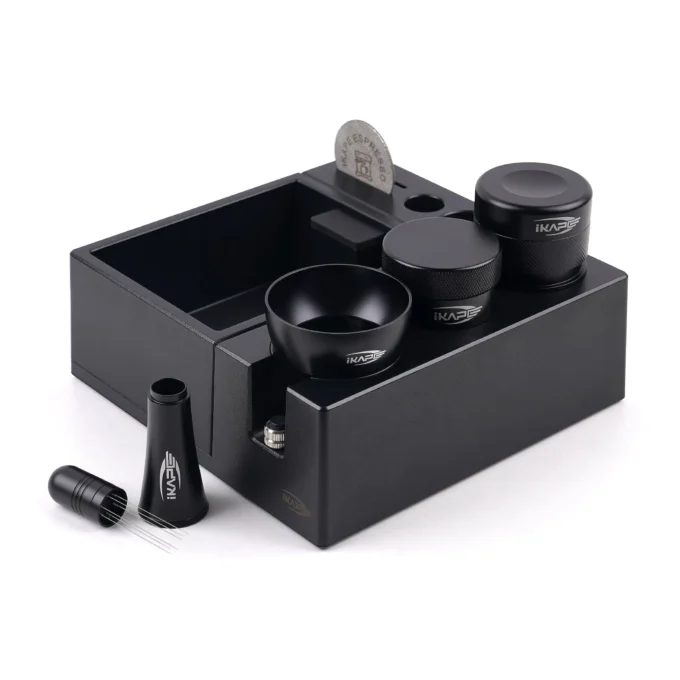 IKAPE Espresso Products Set — Distributor, Knock Box & Puck Prep (51-58.5mm)