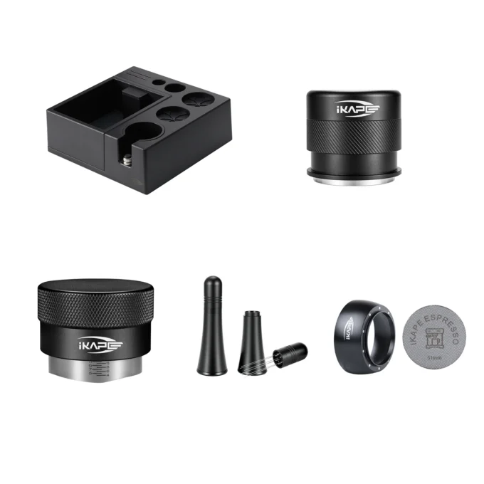 IKAPE Espresso Products Set — Distributor, Knock Box & Puck Prep (51-58.5mm)