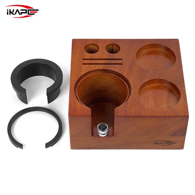 IKAPE 7-in-1 Wooden Espresso Tamper Station