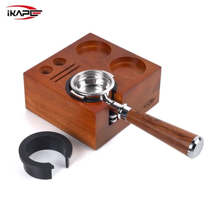 IKAPE 7-in-1 Wooden Espresso Tamper Station