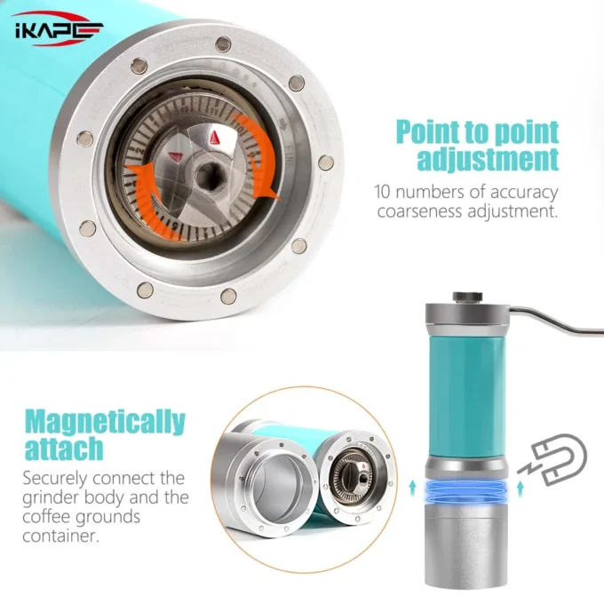 IKAPE Manual Coffee Grinder — Interchangeable Conical Burrs