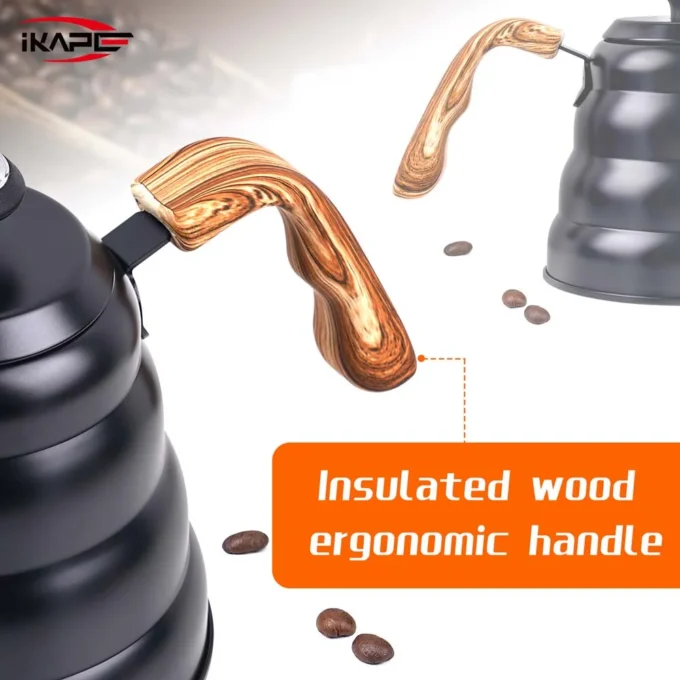 IKAPE 40oz Gooseneck Pour Over Kettle with Thermometer