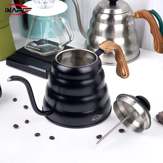 IKAPE 40oz Gooseneck Pour Over Kettle with Thermometer