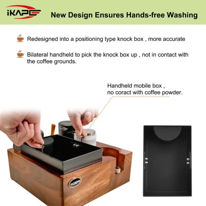 IKAPE V2 Espresso Knock Box & Organizer (51/54/58mm)