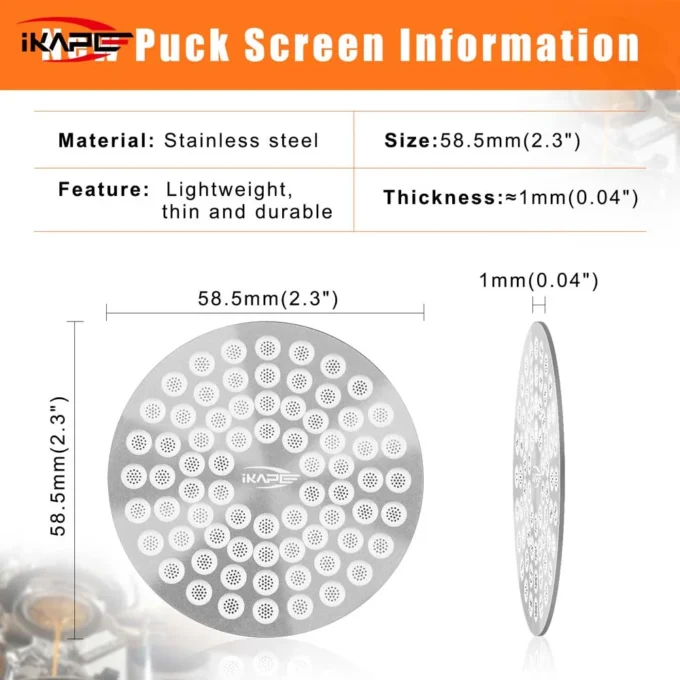 IKAPE V2 Espresso Puck Screen 0.8mm (51/53.3/58.5mm)