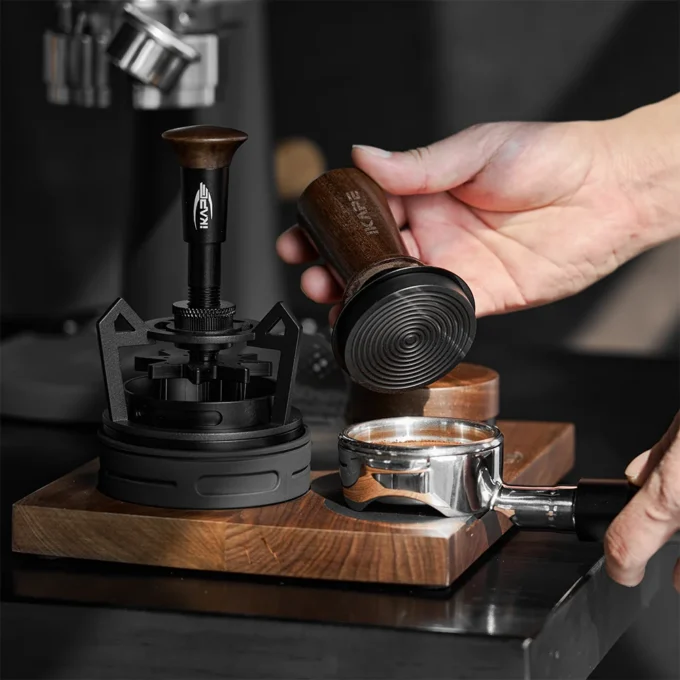 IKAPE V3 Calibrated Coffee Tamper — Wooden Handle (51-58.35mm)