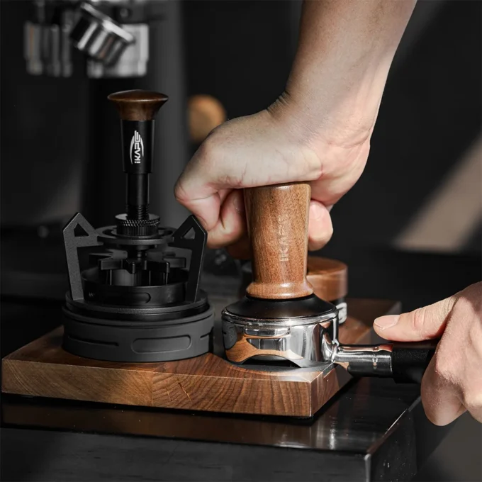 IKAPE V3 Calibrated Coffee Tamper — Wooden Handle (51-58.35mm)