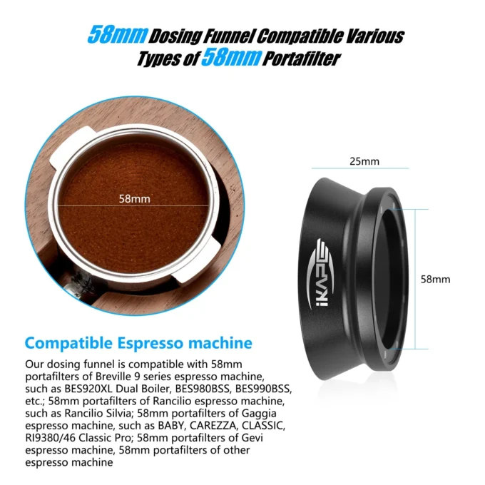 IKAPE V3 Magnetic Espresso Dosing Funnel Non-Embedded (51/54/58mm)