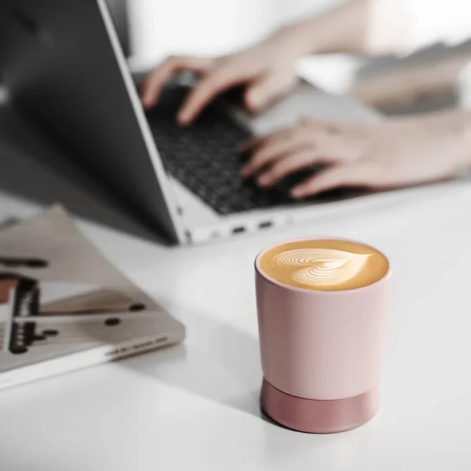 MHW-3BOMBER CERA Series Ceramic Cup — Pink (80/240ml)