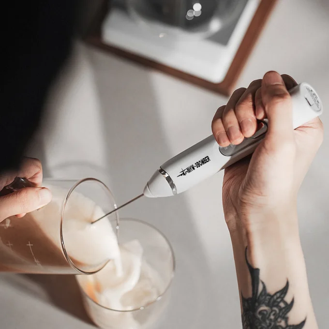 MHW-3BOMBER Electric Milk Frother for Latte & Cappuccino