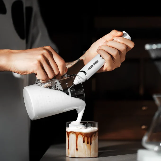 MHW-3BOMBER Electric Milk Frother for Latte & Cappuccino