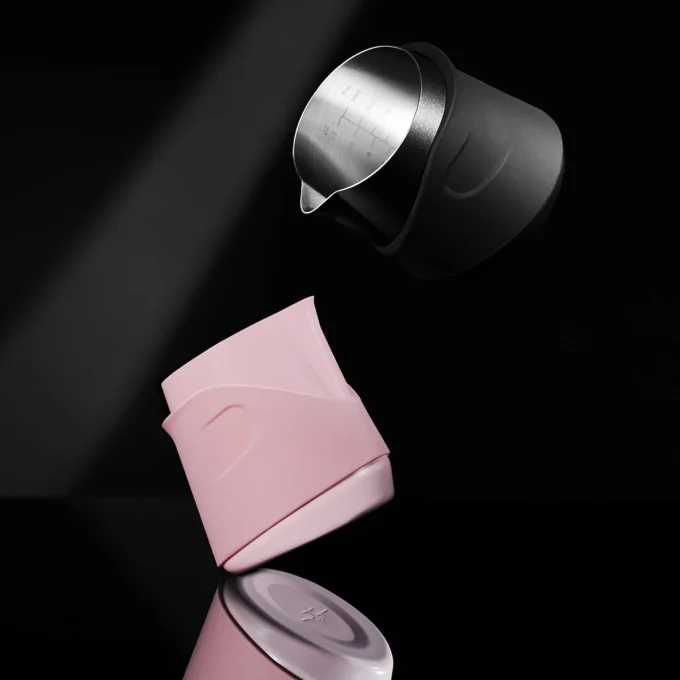 MHW-3BOMBER GT Handle-less Milk Pitcher (Black/Pink)