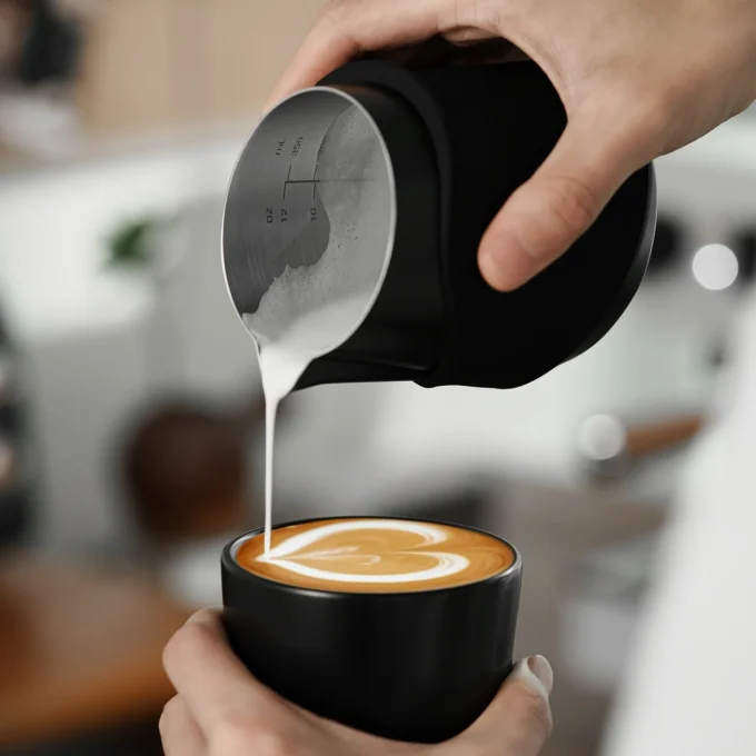 MHW-3BOMBER GT Handle-less Milk Pitcher (Black/Pink)