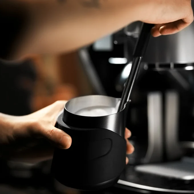 MHW-3BOMBER GT Handle-less Milk Pitcher (Black/Pink)