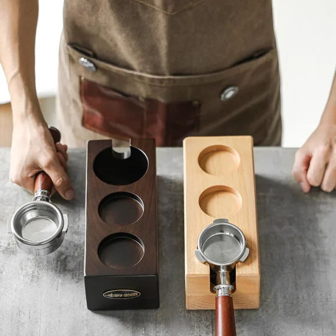 MHW-3BOMBER Wood Espresso Tamping Station (51-54mm)