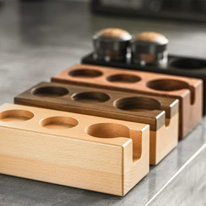 MHW-3BOMBER Wood Espresso Tamping Station (51-54mm)