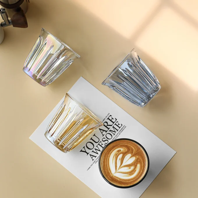 MHW-3BOMBER Wright Electroplated Glass Cup Brown (160/240/280ml)