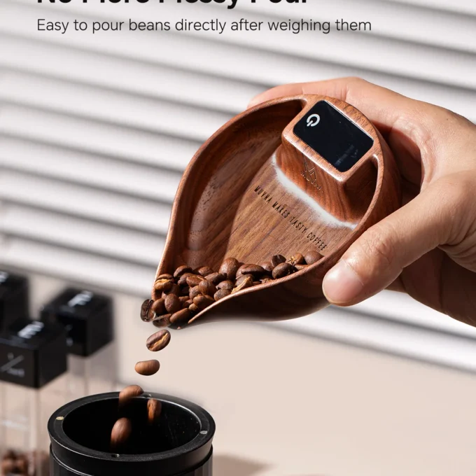 MUVNA 2nd Gen Walnut Electronic Coffee Scale