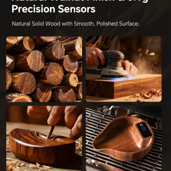 MUVNA 2nd Gen Walnut Electronic Coffee Scale