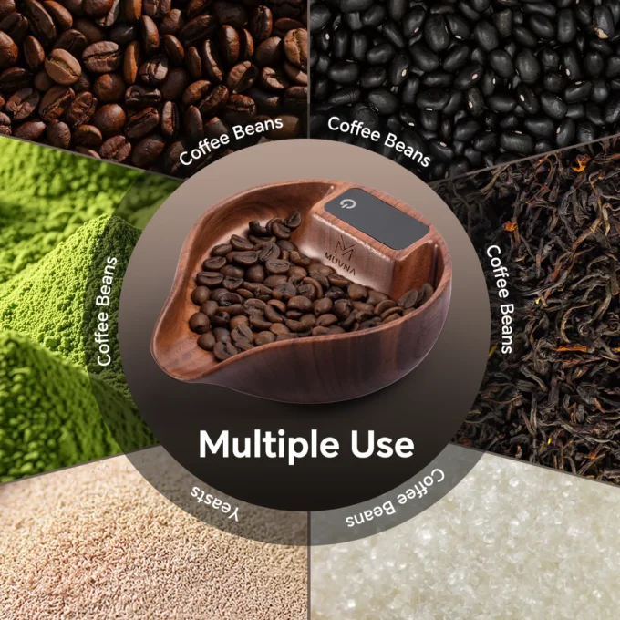 MUVNA 2nd Gen Walnut Electronic Coffee Scale