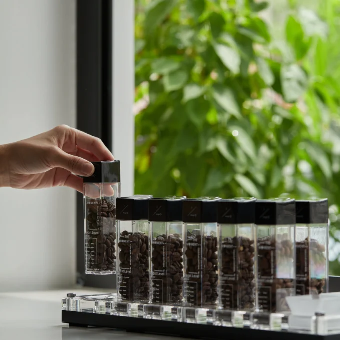 MUVNA Coffee Bean Cellars with Stand & Hopper (6 or 12 Tubes)