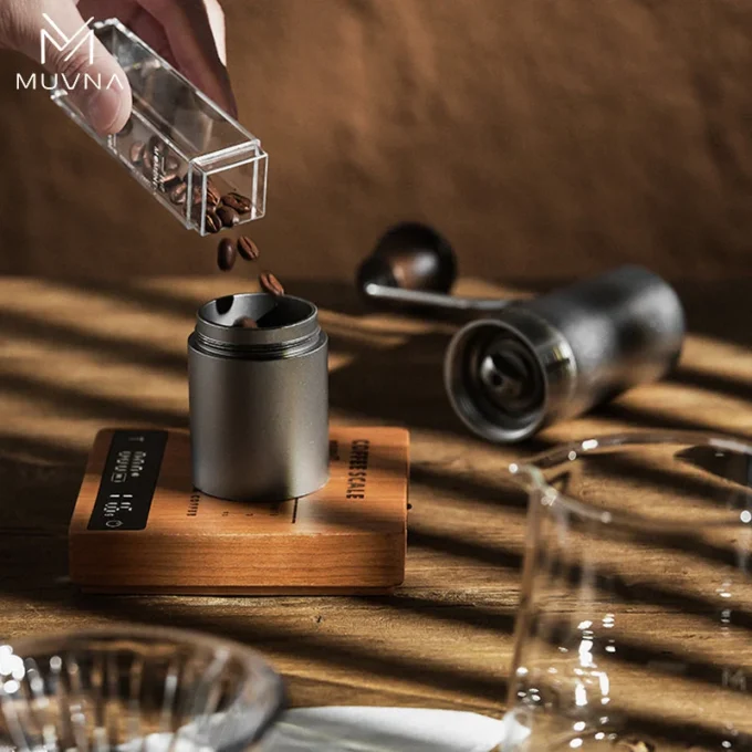 MUVNA Coffee Electronic Scale — Walnut, Cherry, or Violet
