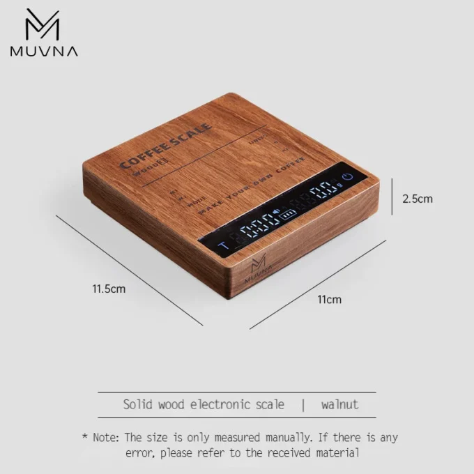 MUVNA Coffee Electronic Scale — Walnut, Cherry, or Violet
