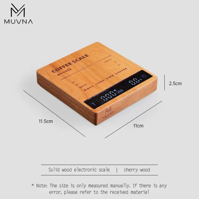MUVNA Coffee Electronic Scale — Walnut, Cherry, or Violet