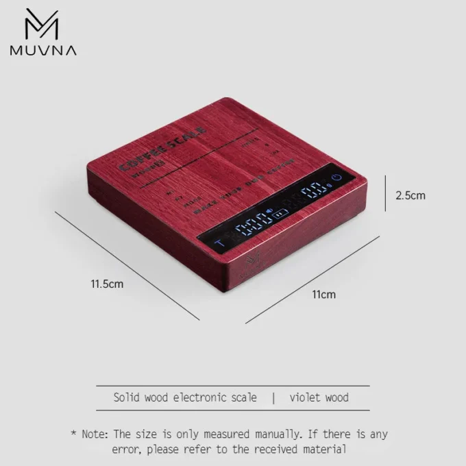 MUVNA Coffee Electronic Scale — Walnut, Cherry, or Violet