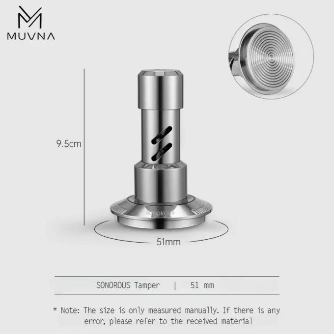 MUVNA V2 Calibrated Spring Espresso Tamper (51-58.35mm)