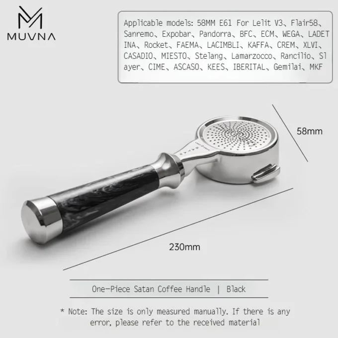 MUVNA Satan Series One-Piece 58mm Portafilter (E61)