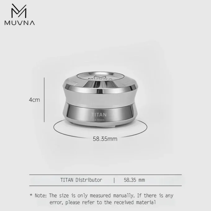 MUVNA Espresso Gravity Adaptive Height Distributor — Stainless